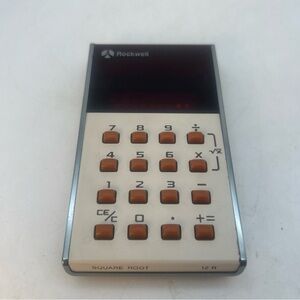 Vtg Rare 1970’s ROCKWELL Calculator Model 12R Tested Works(Missing Battery Cover